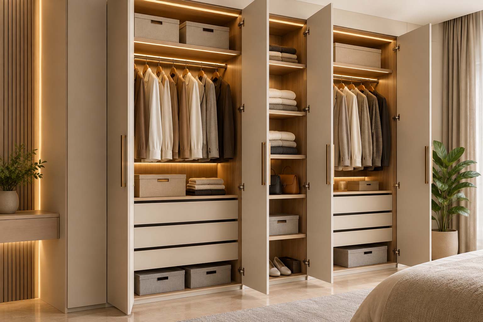 Hinged wardrobe for bedroom